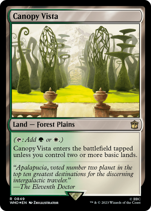 Canopy Vista (Surge Foil) (WHO-849) [Doctor Who] Foil MTG Single Wizards of the Coast