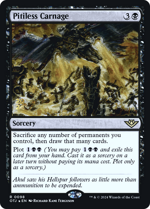 Pitiless Carnage (PRE-098) [Outlaws of Thunder Junction Promos] Foil MTG Single Wizards of the Coast