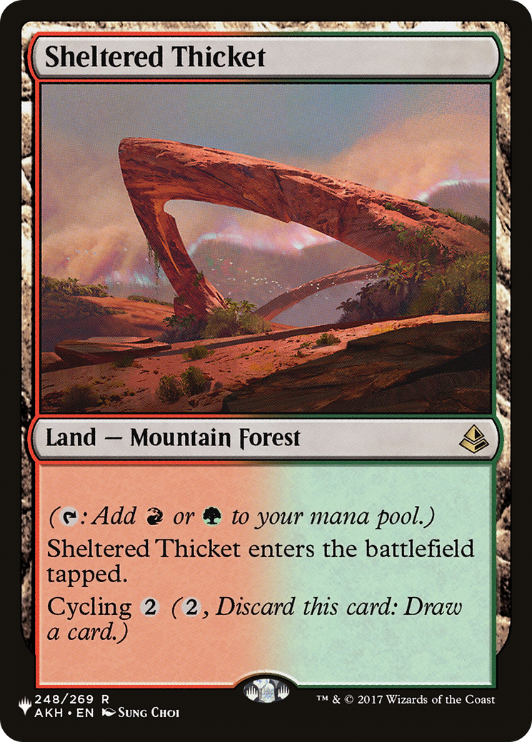 Sheltered Thicket (LIST-AKH-248) [Mystery Booster] The List MTG Single Wizards of the Coast
