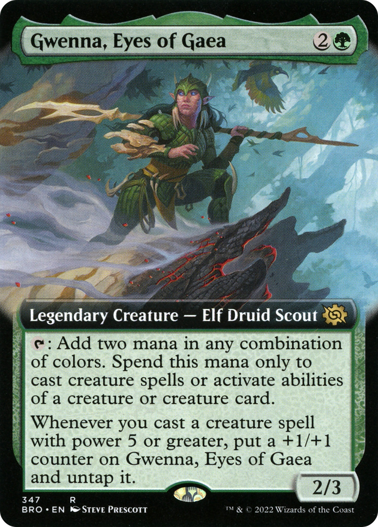 Gwenna, Eyes of Gaea (BRO-347) [The Brothers' War] (Extended Art) Foil MTG Single Wizards of the Coast