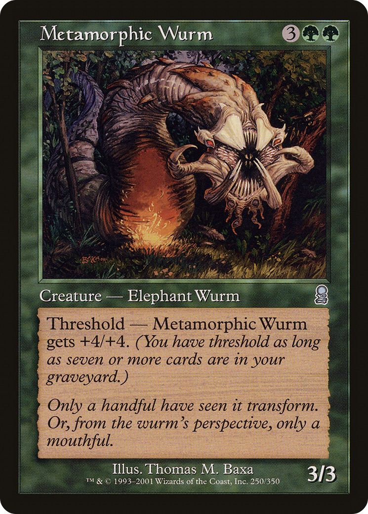 Metamorphic Wurm (ODY-250) [Odyssey] Foil MTG Single Wizards of the Coast