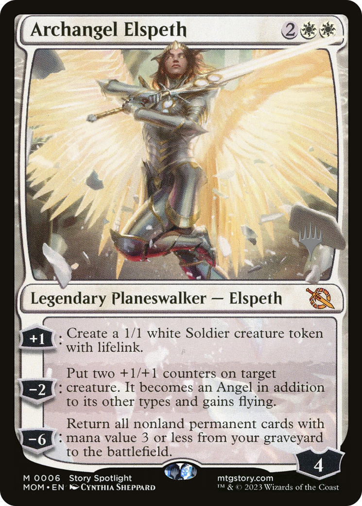 Archangel Elspeth (PPMOM-006) [March of the Machine Promos] MTG Single Wizards of the Coast