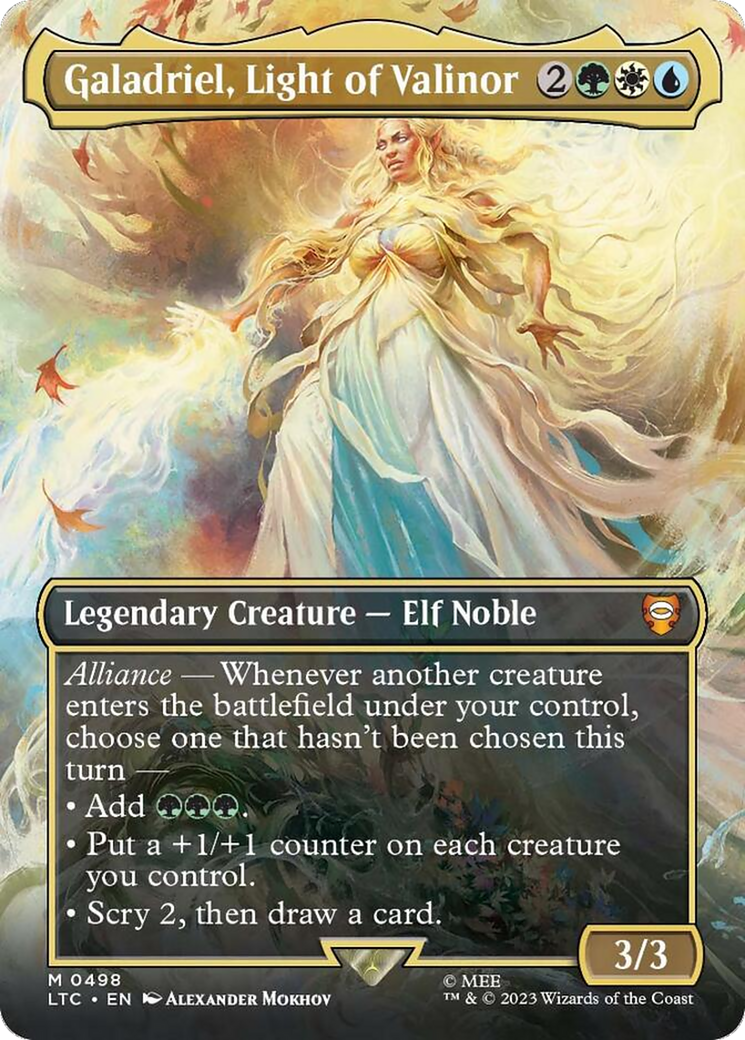 Galadriel, Light of Valinor (LTC-498) [Tales of Middle-earth Commander] (Borderless) Foil MTG Single Wizards of the Coast