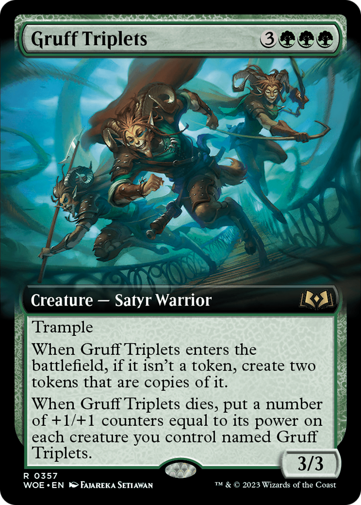 Gruff Triplets (WOE-357) [Wilds of Eldraine] (Extended Art) MTG Single Wizards of the Coast