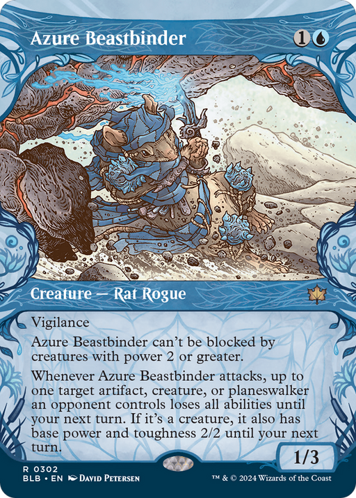 Azure Beastbinder (BLB-302) [Bloomburrow] (Showcase) (Borderless) MTG Single Wizards of the Coast