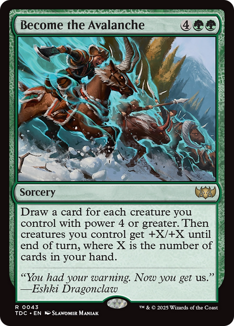 Become the Avalanche (TDC-043) [Commander: Tarkir: Dragonstorm] MTG Single Wizards of the Coast