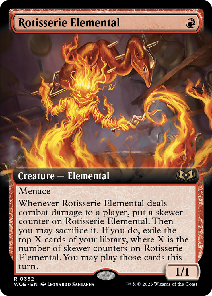 Rotisserie Elemental (WOE-352) [Wilds of Eldraine] (Extended Art) MTG Single Wizards of the Coast