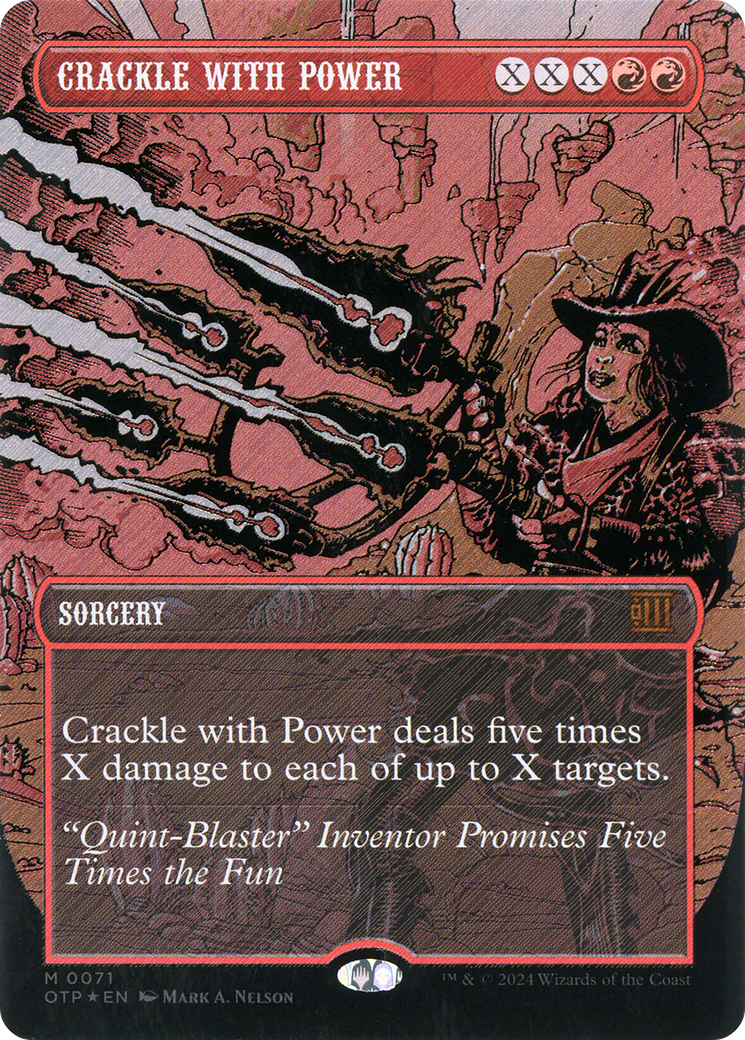 Crackle with Power (Textured Foil) (OTP-071) [Breaking News] (Borderless) Foil MTG Single Wizards of the Coast