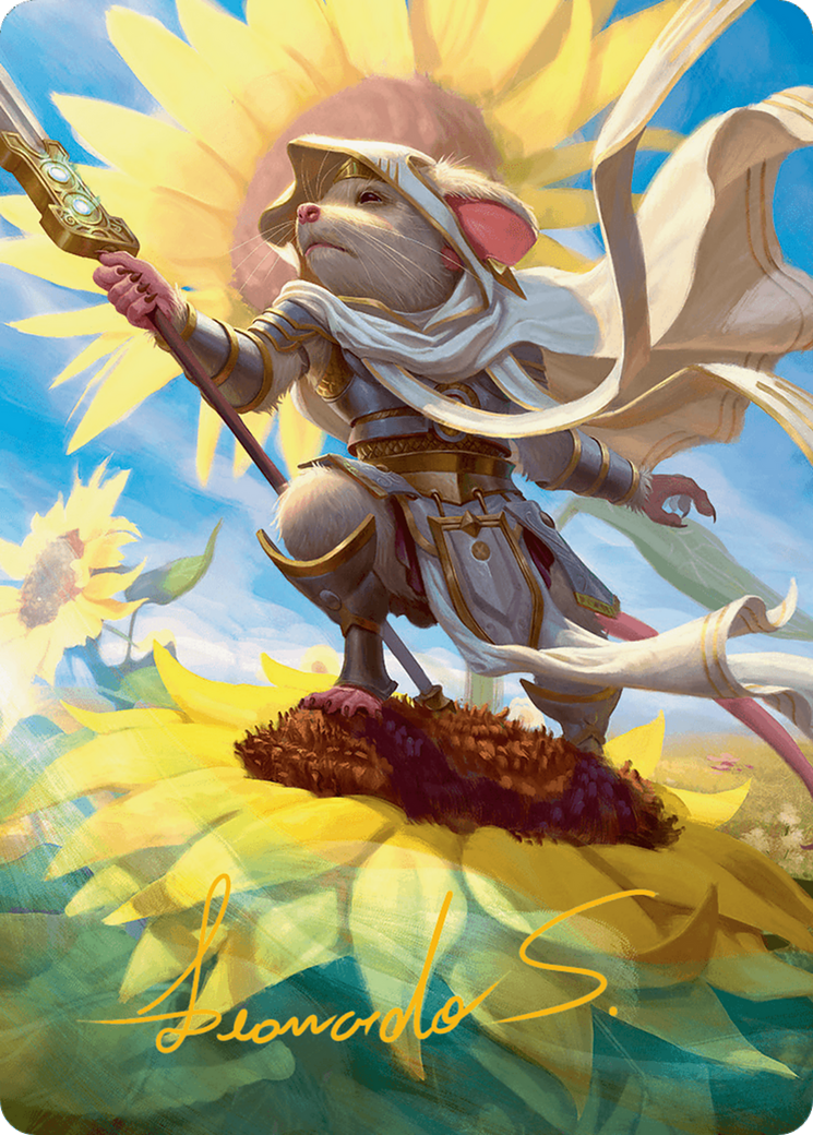 Elspeth, Sun's Champion Art Card (Gold-Stamped Signature) [Art Series] Bloomburrow MTG Single Magic: The Gathering