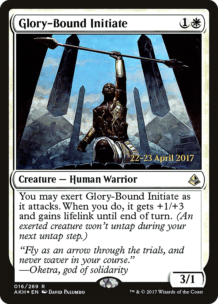 Glory-Bound Initiate (PRE-016) [Amonkhet Promos] Foil MTG Single Wizards of the Coast