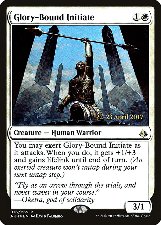 Glory-Bound Initiate (PRE-016) [Amonkhet Promos] Foil MTG Single Wizards of the Coast
