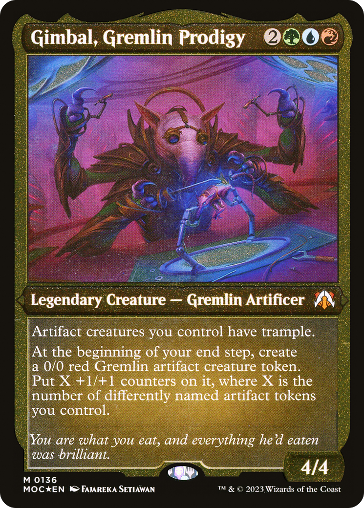 Gimbal, Gremlin Prodigy (MOC-136) [March of the Machine Commander] Etched Foil MTG Single Wizards of the Coast