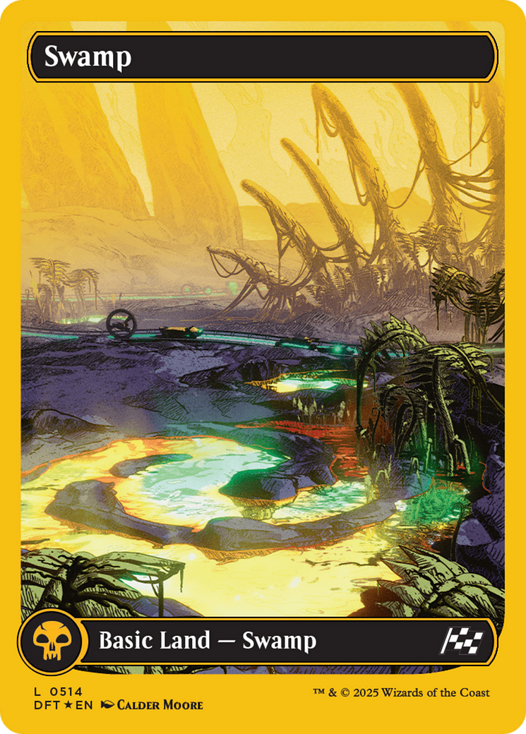 Swamp (0514) (First-Place Foil) (DFT-514) [Aetherdrift] (Full Art) Foil MTG Single Wizards of the Coast