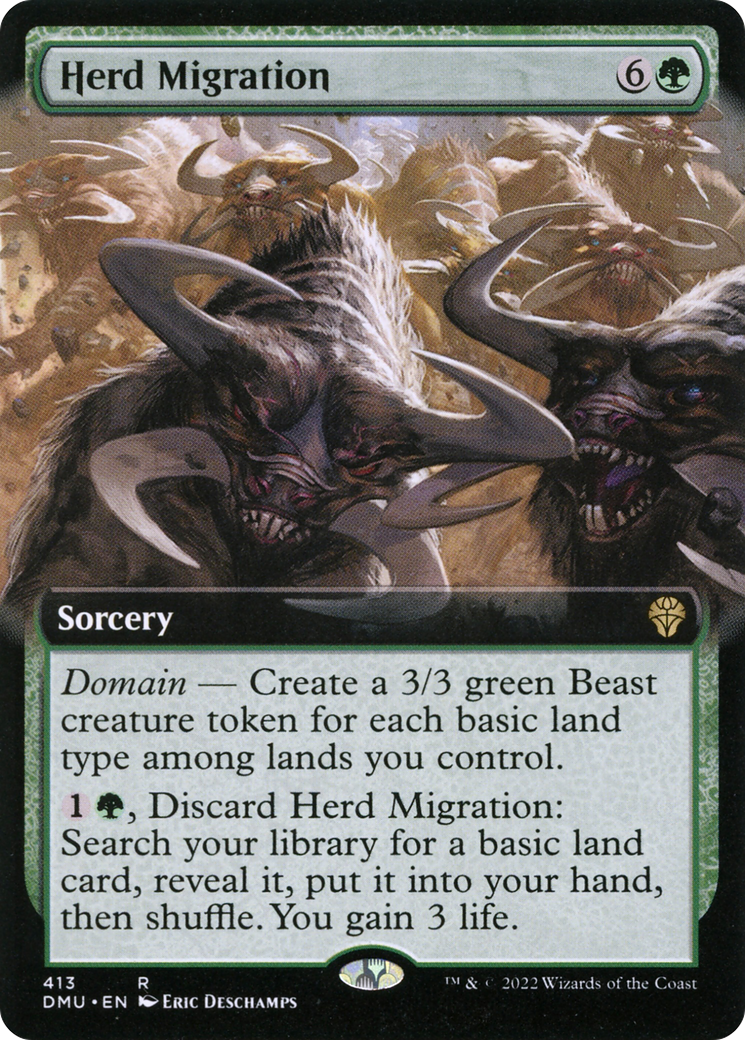 Herd Migration (DMU-413) [Dominaria United] (Extended Art) MTG Single Wizards of the Coast