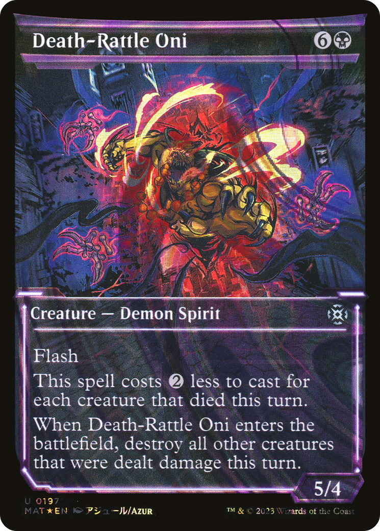 Death-Rattle Oni (Halo Foil) (MAT-197) [March of the Machine: The Aftermath] (Showcase) Foil MTG Single Wizards of the Coast