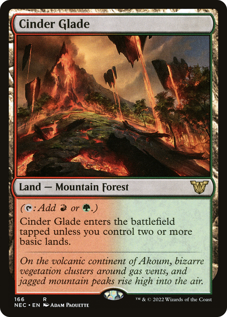 Cinder Glade (NEC-166) [Neon Dynasty Commander] MTG Single Wizards of the Coast