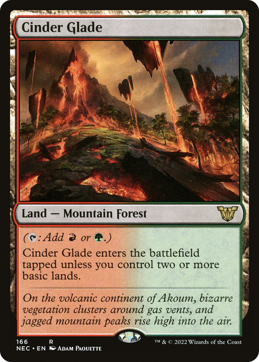 Cinder Glade (NEC-166) [Neon Dynasty Commander] MTG Single Wizards of the Coast