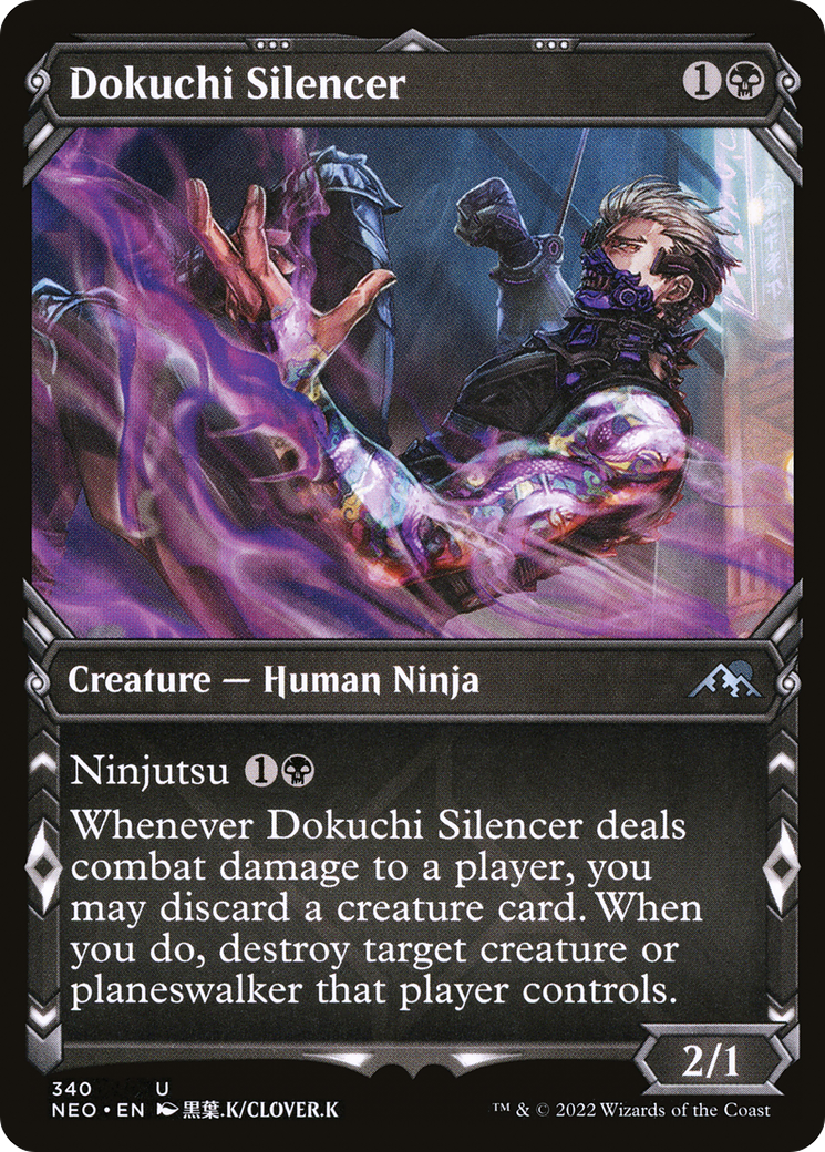 Dokuchi Silencer (NEO-340) [Kamigawa: Neon Dynasty] (Showcase) MTG Single Wizards of the Coast