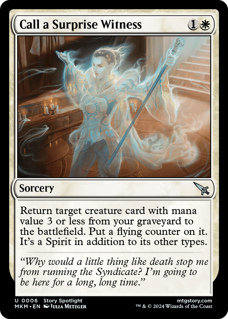 Call a Surprise Witness (MKM-006) [Murders at Karlov Manor] Foil MTG Single Wizards of the Coast