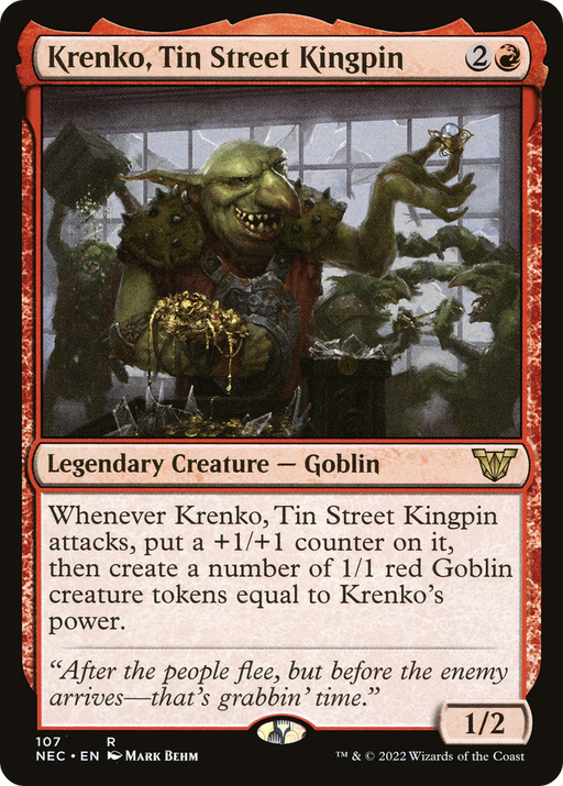 Krenko, Tin Street Kingpin (NEC-107) [Neon Dynasty Commander] MTG Single Wizards of the Coast