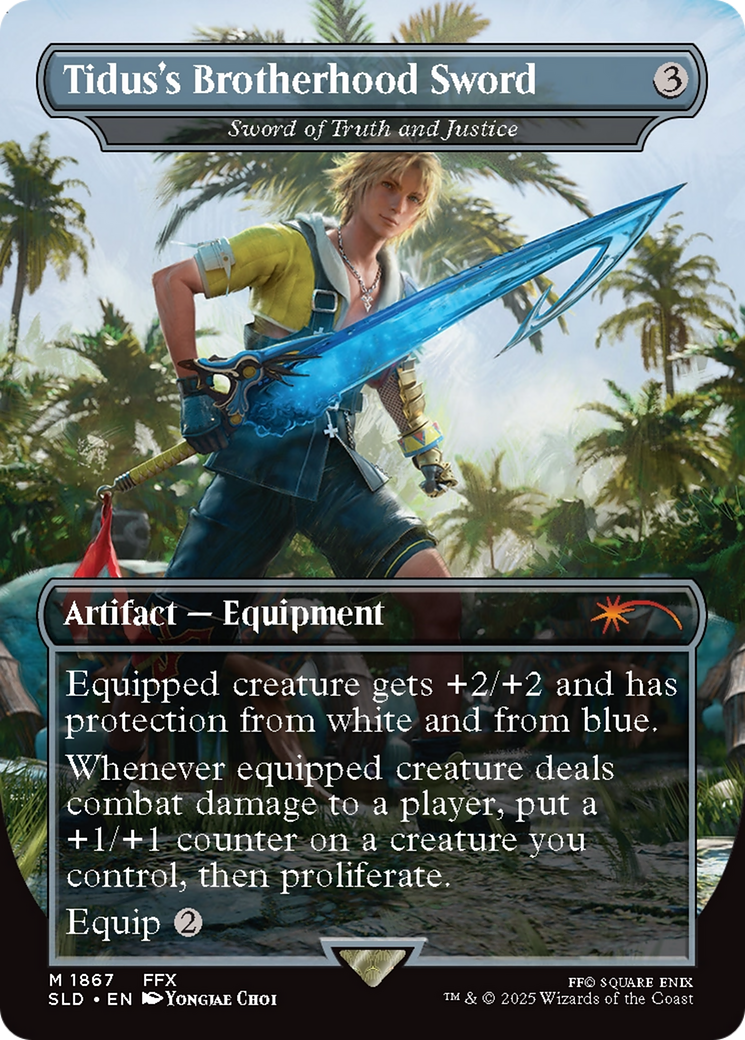 Sword of Truth and Justice (SLD-1867) [Secret Lair] Drop / Tidus's Brotherhood Sword (Borderless) MTG Single Wizards of the Coast