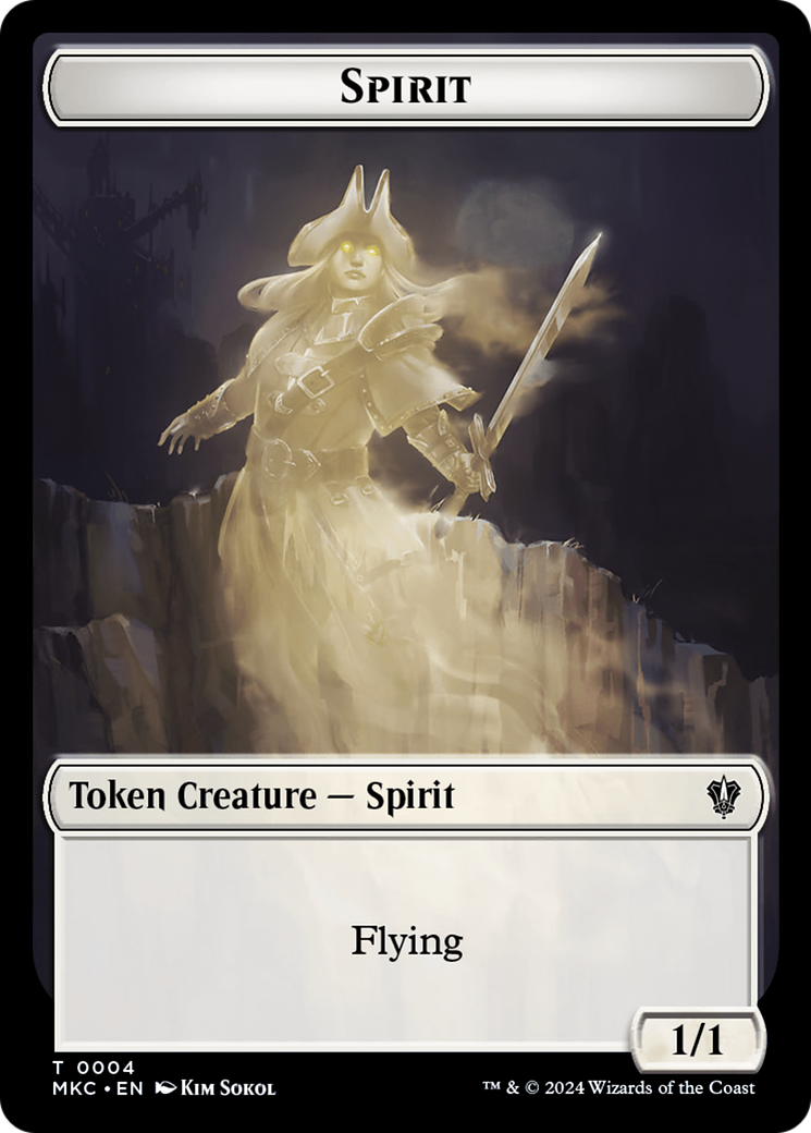 Spirit (TMKC-004) [Tokens] Murders at Karlov Manor Commander Tokens MTG Single Wizards of the Coast