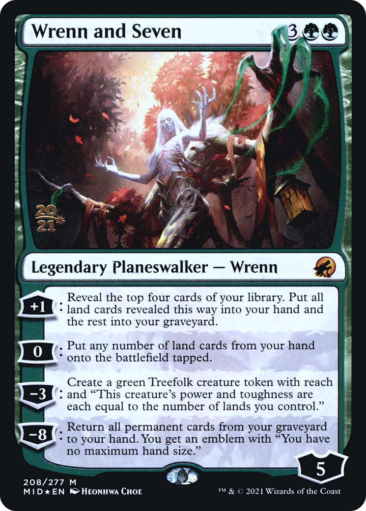 Wrenn and Seven (PRE-208) [Innistrad: Midnight Hunt Promos] Foil MTG Single Wizards of the Coast