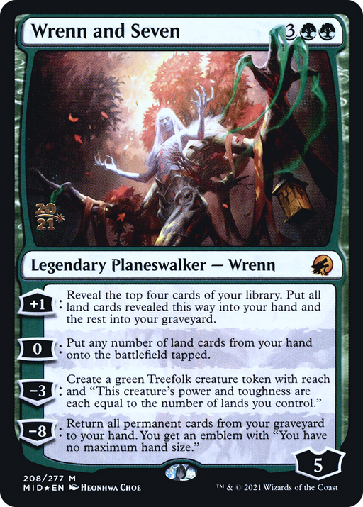 Wrenn and Seven (PRE-208) [Innistrad: Midnight Hunt Promos] Foil MTG Single Wizards of the Coast