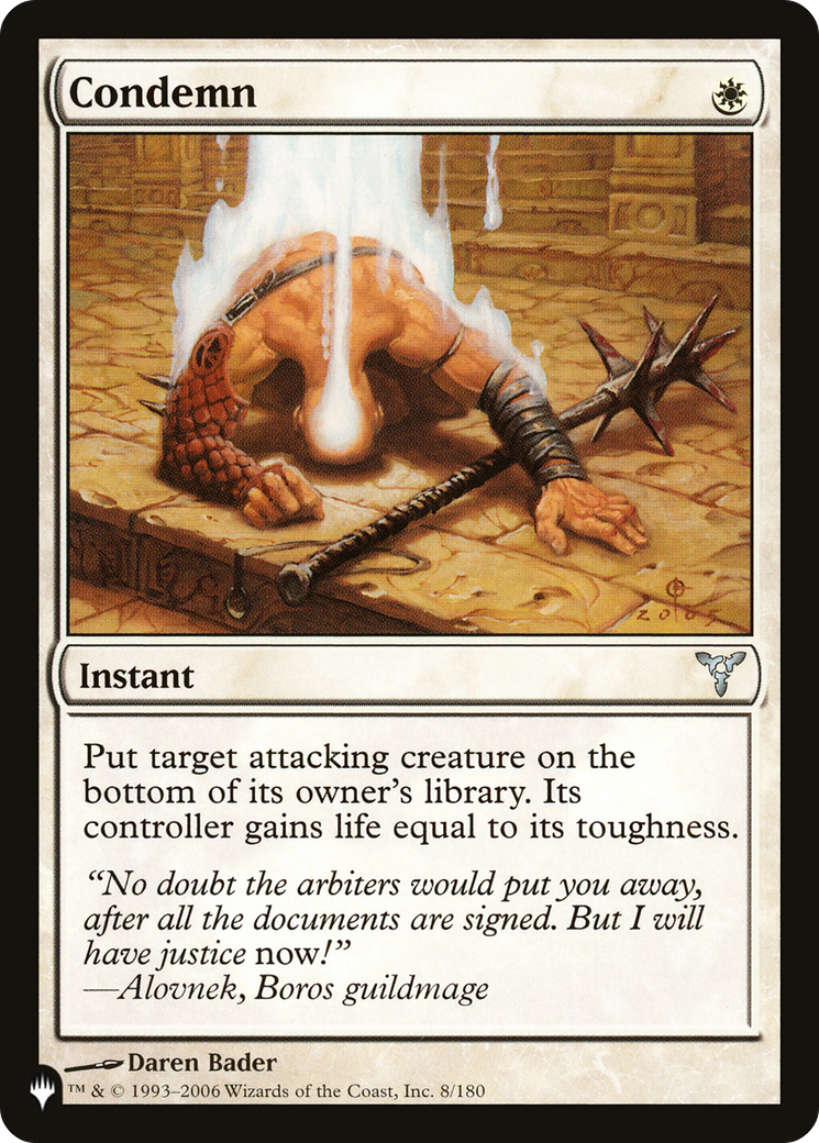 Condemn (LIST-DIS-8) [Mystery Booster] The List MTG Single Wizards of the Coast