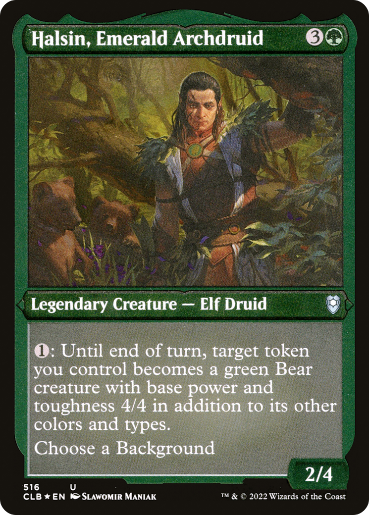 Halsin, Emerald Archdruid (CLB-516) [Commander Legends: Battle for Baldur's Gate] Etched Foil MTG Single Wizards of the Coast