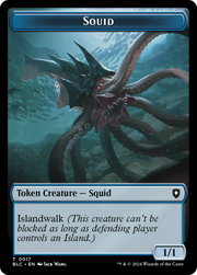 Elephant // Squid Double-Sided Token [Tokens] Bloomburrow Commander Tokens MTG Single Magic: The Gathering