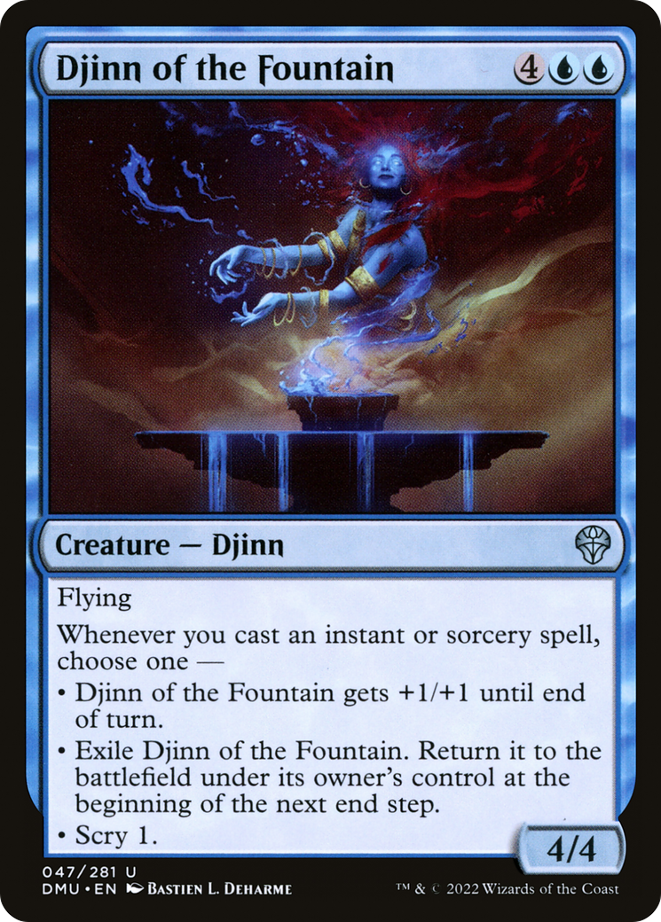 Djinn of the Fountain (DMU-047) [Dominaria United] MTG Single Wizards of the Coast