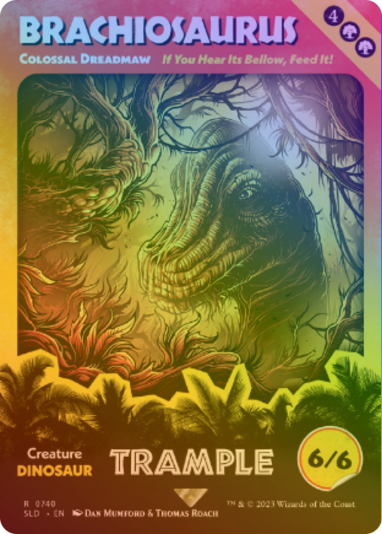 Brachiosaurus - Colossal Dreadmaw (Rainbow Foil) (SLD-740) [Secret Lair] Drop (Borderless) Foil MTG Single Wizards of the Coast