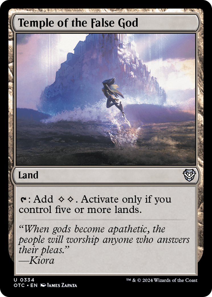 Temple of the False God (OTC-334) [Outlaws of Thunder Junction Commander] MTG Single Wizards of the Coast