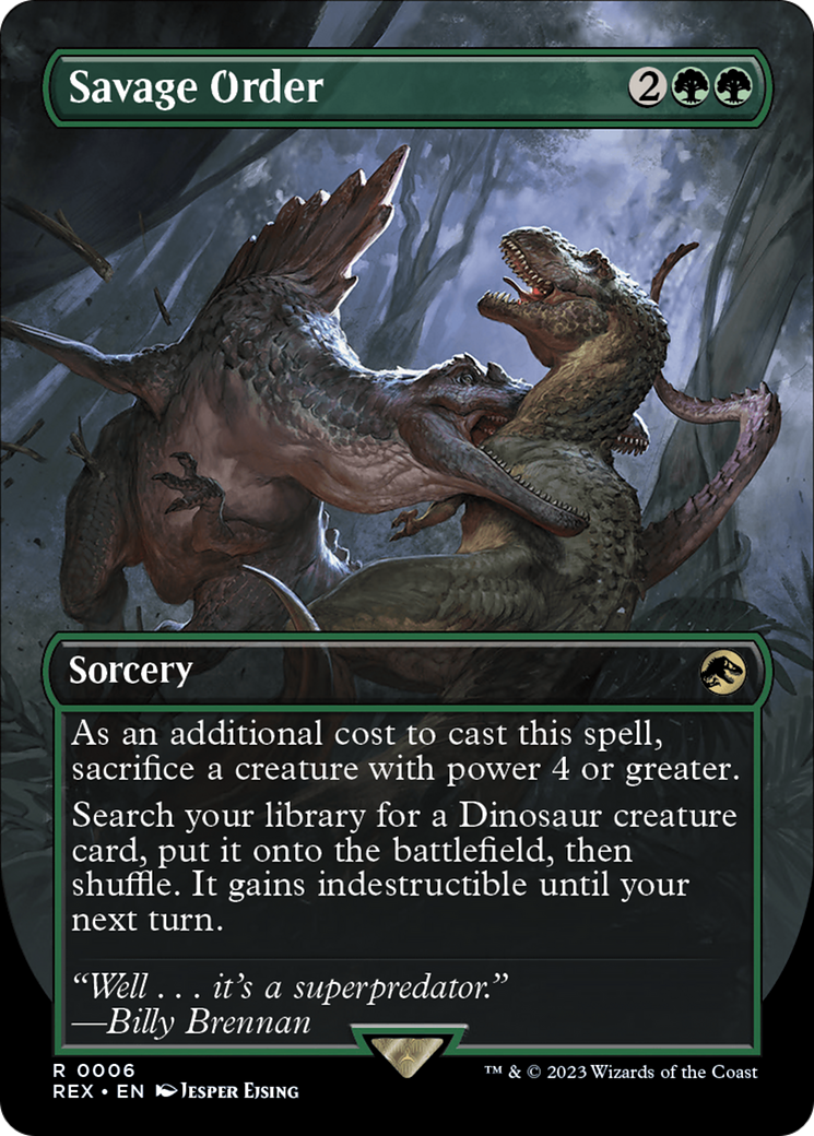 Savage Order (REX-006) [Jurassic World Collection] (Borderless) MTG Single Wizards of the Coast