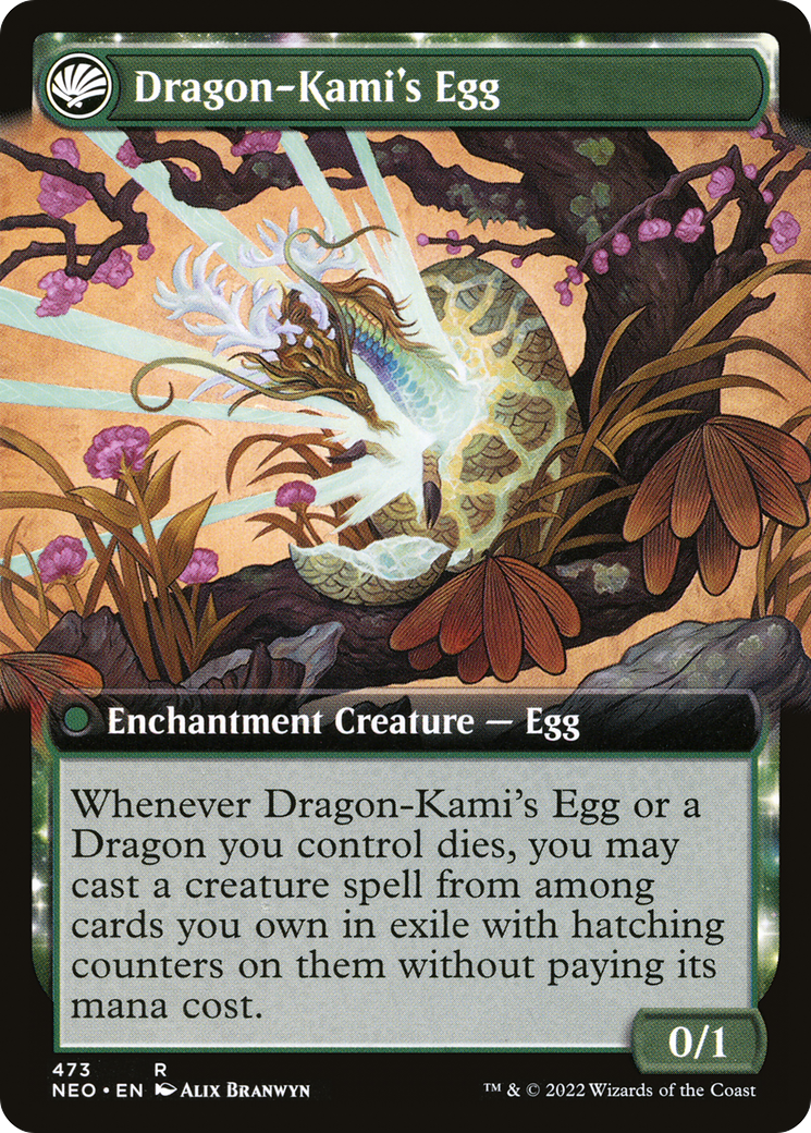 The Dragon-Kami Reborn // Dragon-Kami's Egg (NEO-473) [Kamigawa: Neon Dynasty] (Extended Art) Foil MTG Single Wizards of the Coast