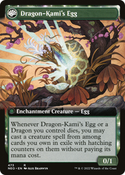 The Dragon-Kami Reborn // Dragon-Kami's Egg (NEO-473) [Kamigawa: Neon Dynasty] (Extended Art) MTG Single Wizards of the Coast