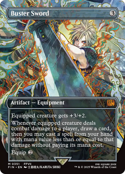Buster Sword (FIN-351) [FINAL FANTASY] (Borderless) Foil MTG Single Wizards of the Coast