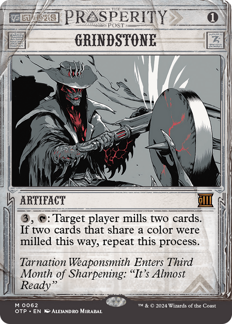 Grindstone (OTP-062) [Breaking News] (Showcase) (Borderless) Foil MTG Single Wizards of the Coast