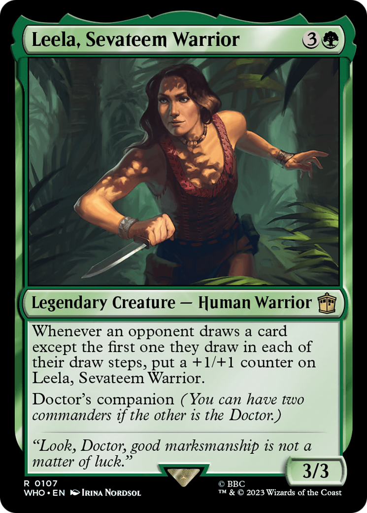 Leela, Sevateem Warrior (WHO-107) [Doctor Who] Foil MTG Single Wizards of the Coast