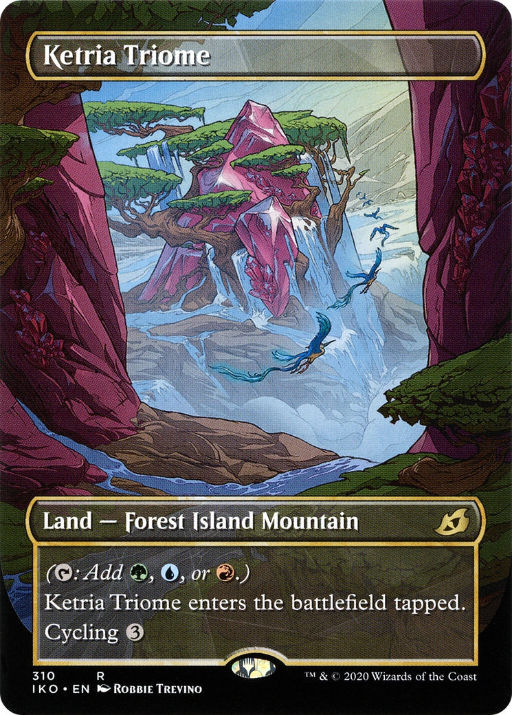 Ketria Triome (IKO-310) [Ikoria: Lair of Behemoths] (Showcase) (Borderless) MTG Single Wizards of the Coast
