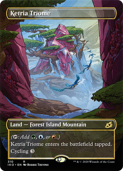 Ketria Triome (IKO-310) [Ikoria: Lair of Behemoths] (Showcase) (Borderless) MTG Single Wizards of the Coast
