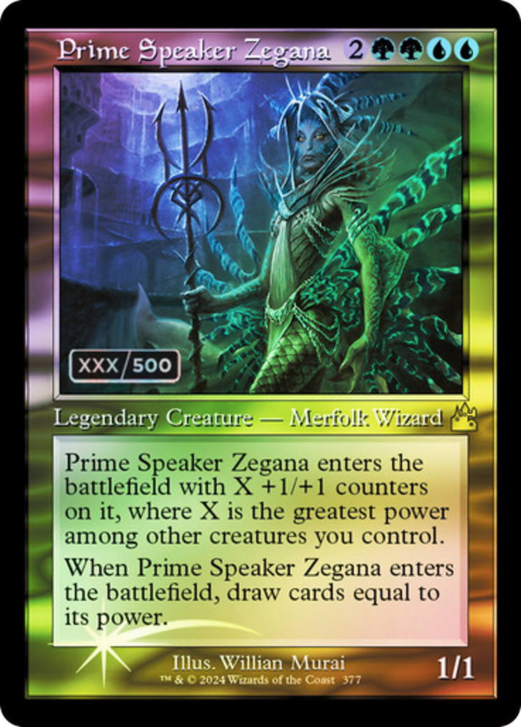Prime Speaker Zegana (Serial Numbered) (RVR-377) [Ravnica Remastered] Foil MTG Single Wizards of the Coast
