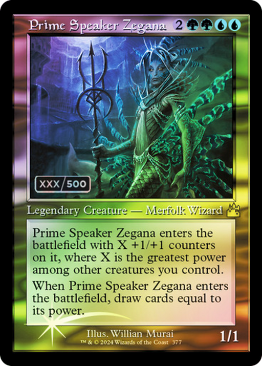 Prime Speaker Zegana (Serial Numbered) (RVR-377) [Ravnica Remastered] Foil MTG Single Wizards of the Coast