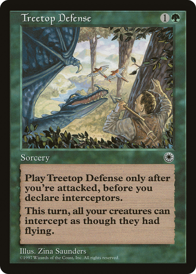 Treetop Defense (POR-190) [Misc] Portal MTG Single Wizards of the Coast