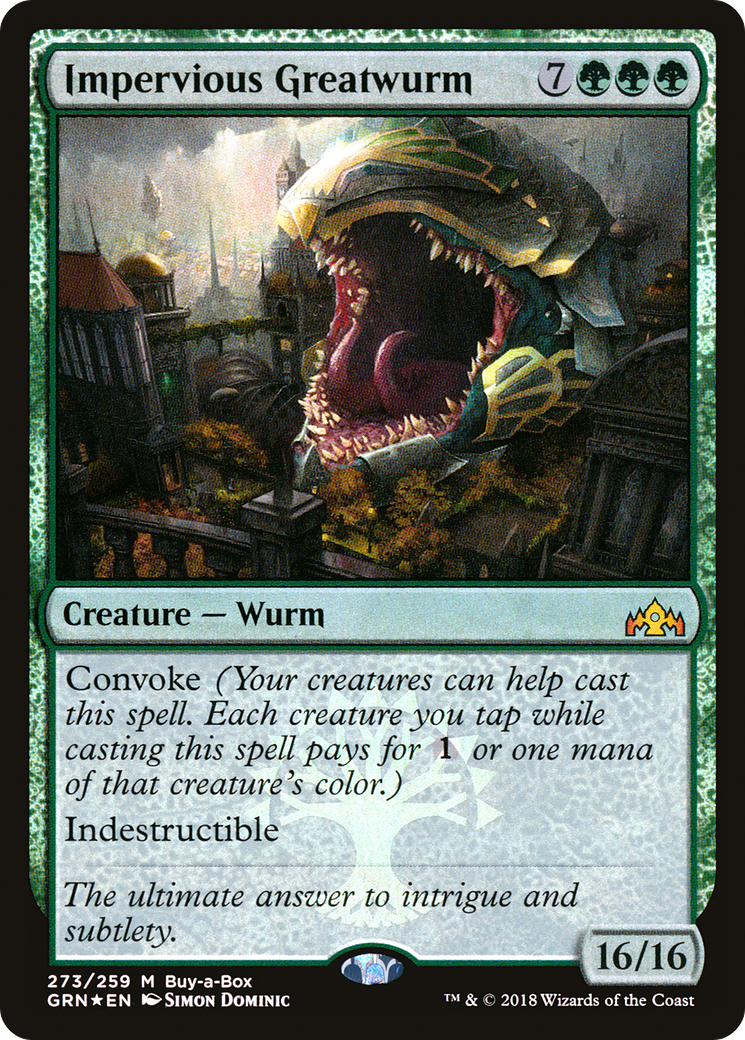 Impervious Greatwurm (Buy-A-Box) [Guilds of Ravnica] MTG Single Magic: The Gathering