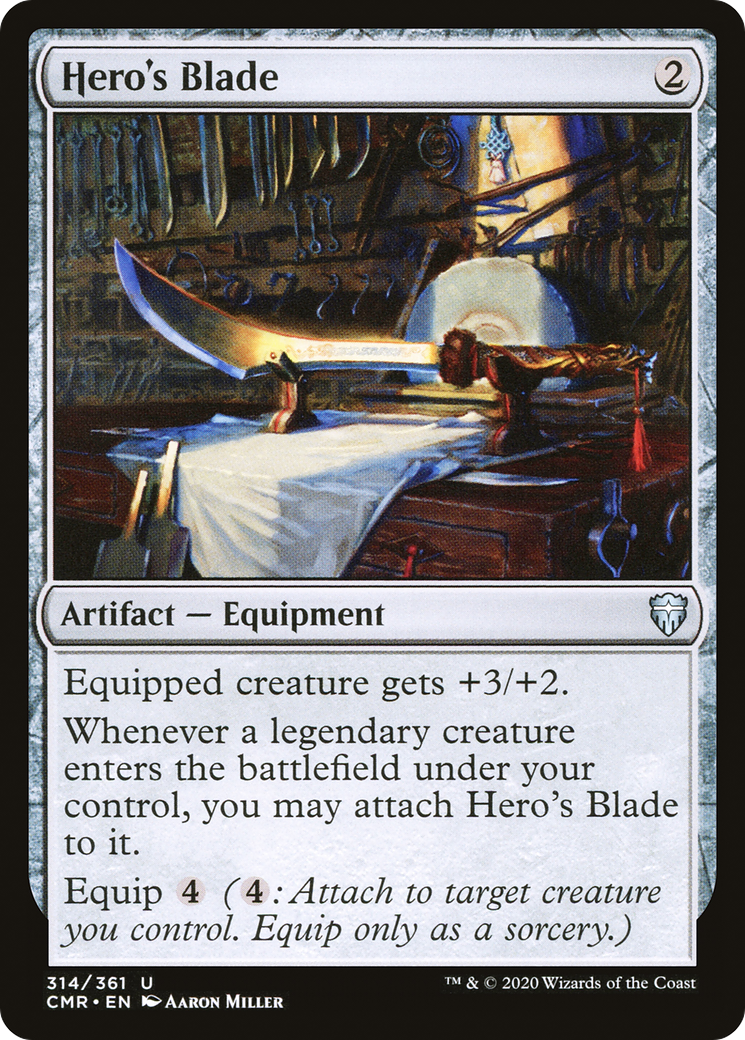Hero's Blade (314) (CMR-314) [Commander Legends] MTG Single Wizards of the Coast