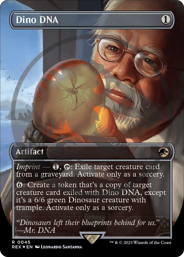 Dino DNA (Emblem) (REX-045) [Jurassic World Collection] (Borderless) Foil MTG Single Wizards of the Coast