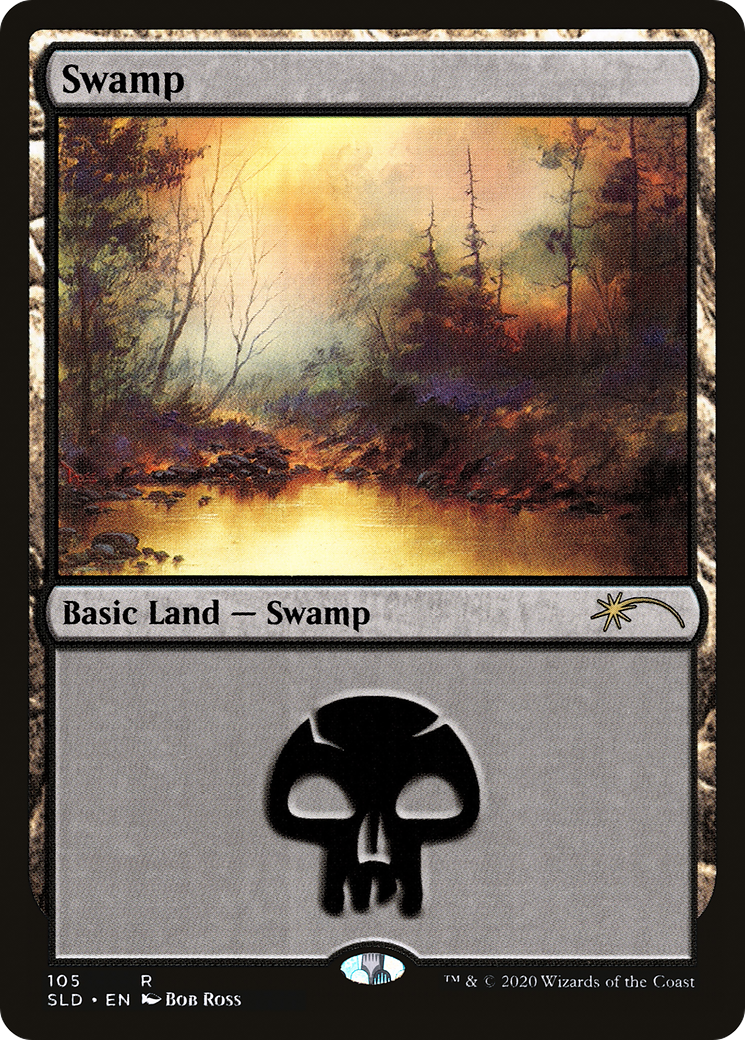 Swamp (105) (Bob Ross) (SLD-105) [Secret Lair] Drop Foil MTG Single Wizards of the Coast