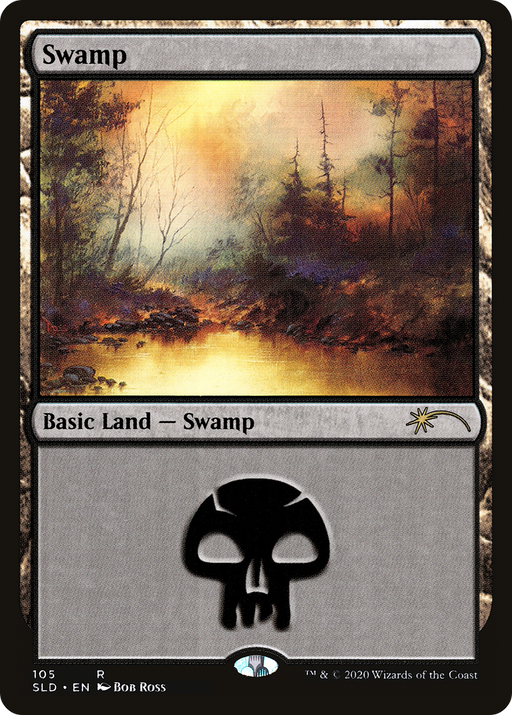 Swamp (105) (Bob Ross) (SLD-105) [Secret Lair] Drop MTG Single Wizards of the Coast